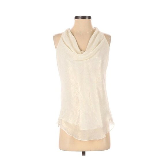 MICHAEL Michael‎ Kors Gold Shimmer Ivory Draped Top - Picture 1 of 2